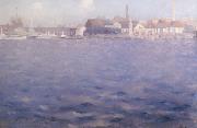 Theodore Roussel Blue Thames End of a Summer Afternoon Chelsea oil painting artist